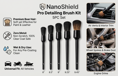 NanoShield 5PC Pro Detailing Brush Kit